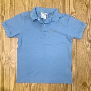Lacoste Size 8 Light Blue Polo Shirt 100% Cotton